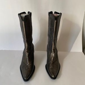 Franco Sarto Leather Cowboy boots Antique gold 10M